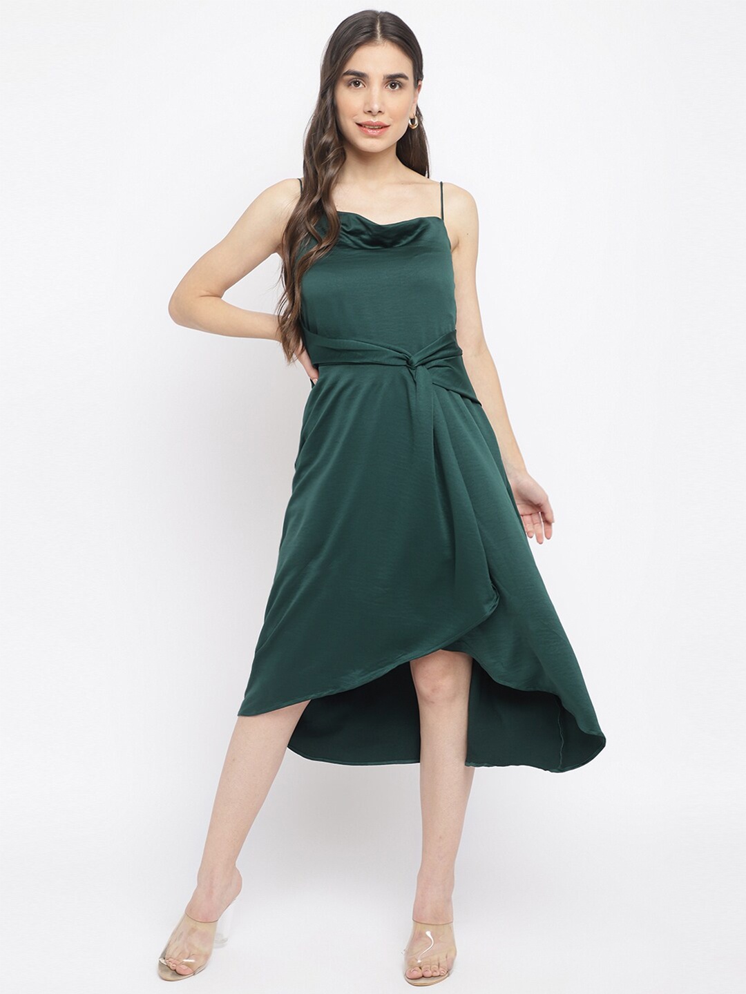 

Latin Quarters Women Green Solid Midi Dress