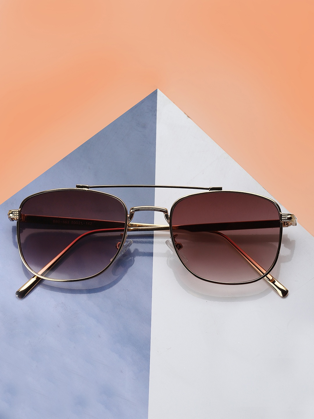 

Carlton London Unisex Brown Lens & Gold-Toned Aviator Sunglasses CLSU085