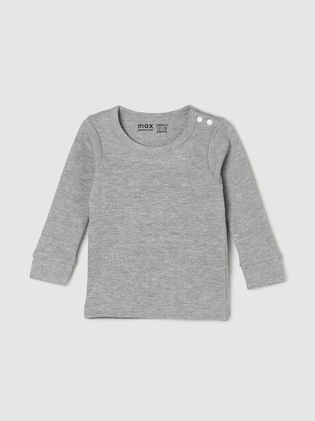 

max Infant Boys Grey Melange Cotton T-shirt