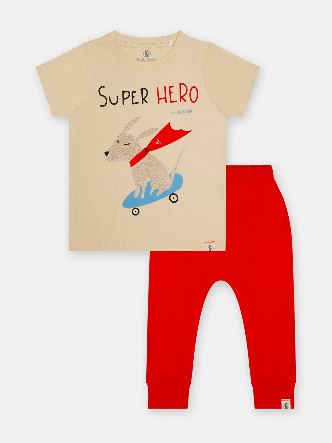 

Babysafe Boys Beige & Red Printed T-shirt with Pyjamas