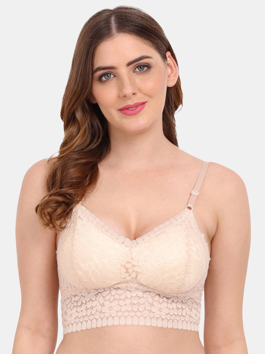 

Amour Secret Beige Floral Bralette Bra