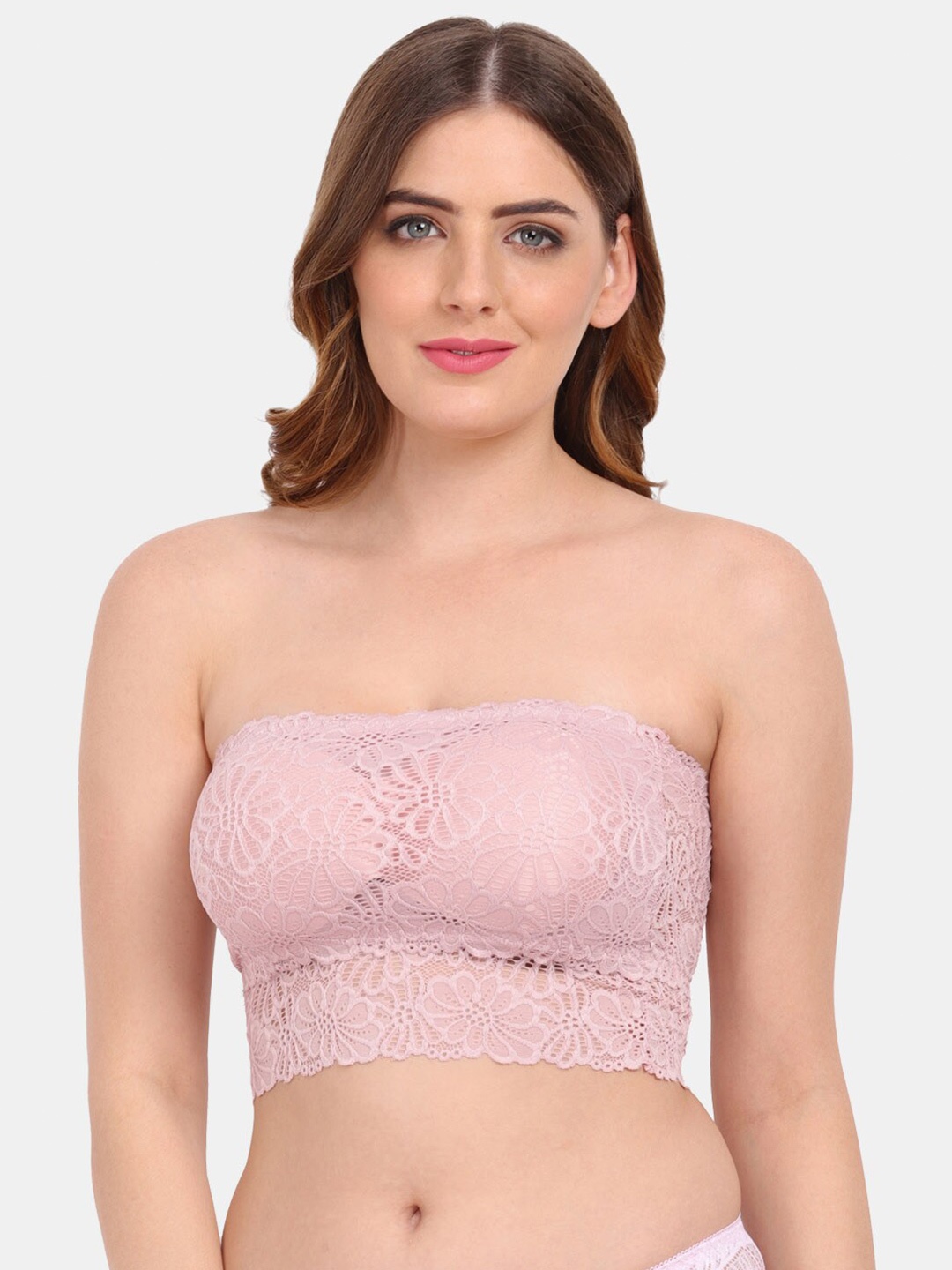 

Amour Secret Pink Floral Bandeau Bra