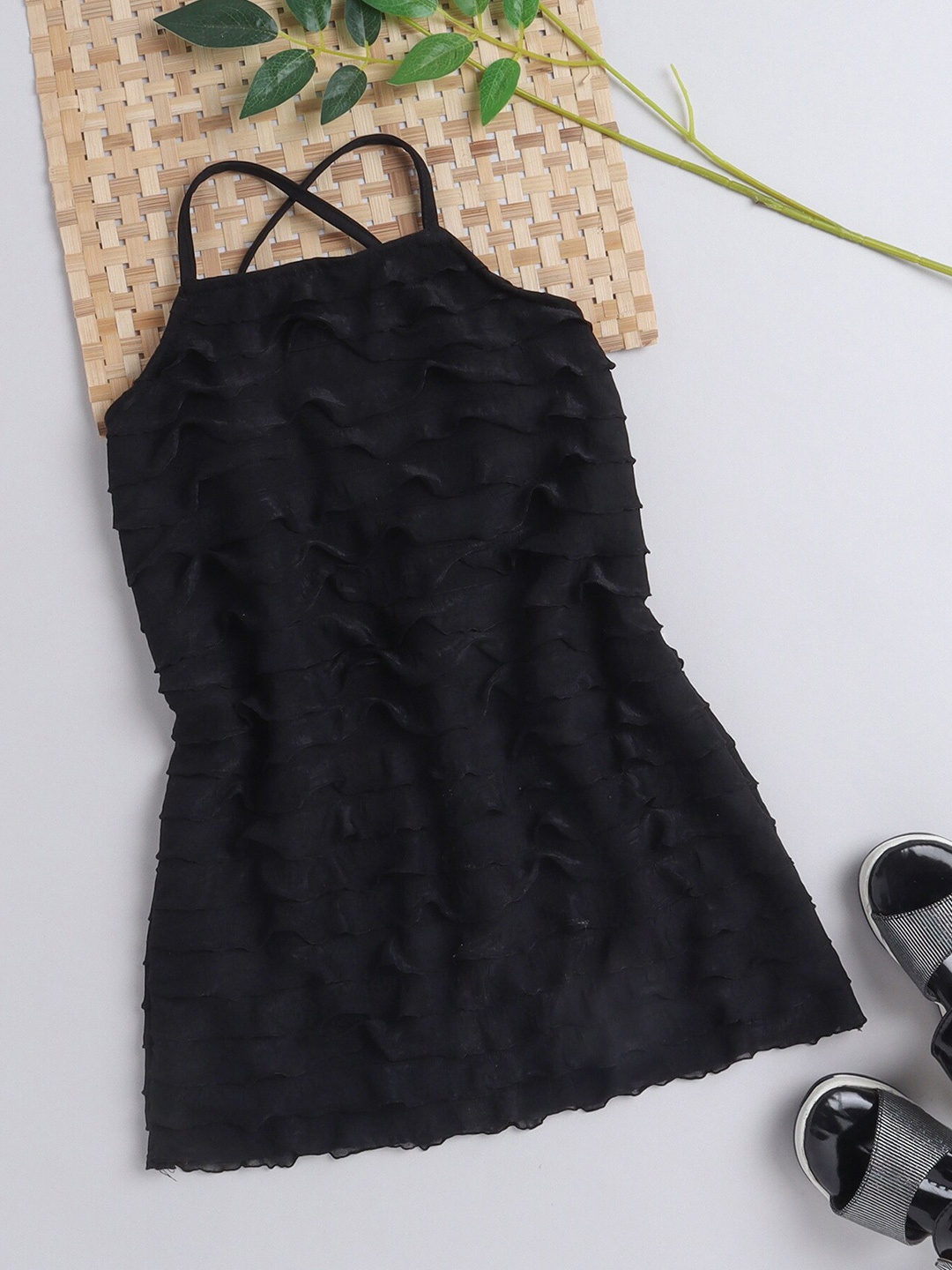 

taffykids Black A-Line Midi Dress