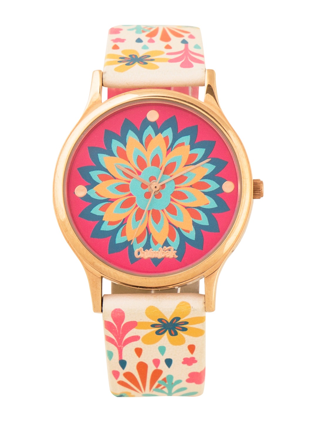 

TEAL BY CHUMBAK Women Off-White & Pink Analogue Watch 8907605005916