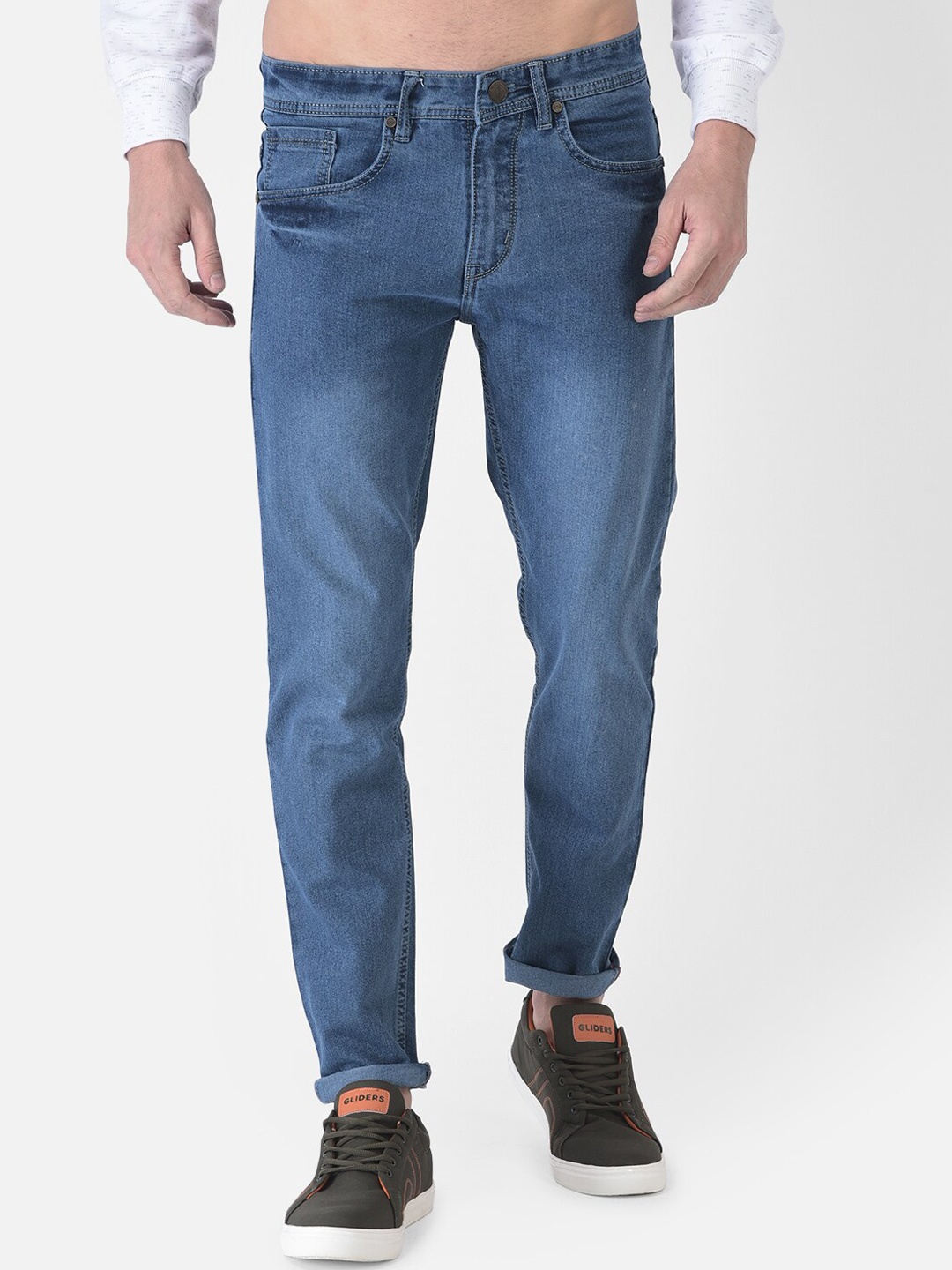 

COBB Men Blue Slim Fit Mildly Distressed Cotton Jeans