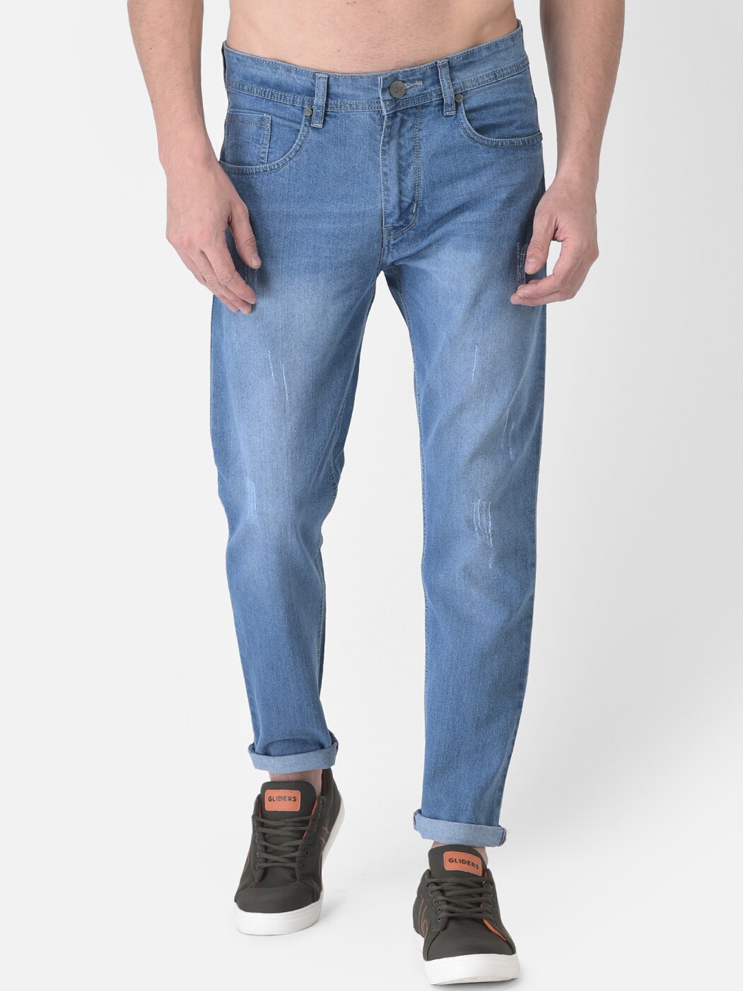 

COBB Men Blue Slim Fit Mildly Distressed Light Fade Jeans