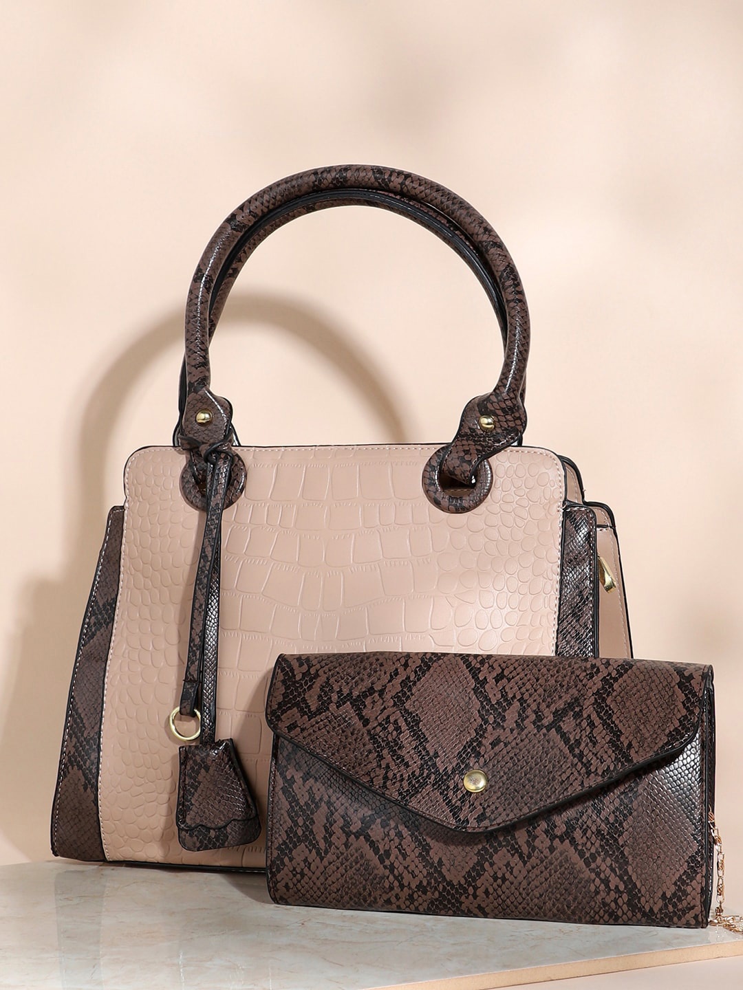 

HAUTE SAUCE by Campus Sutra Brown Structured Shoulder Bag