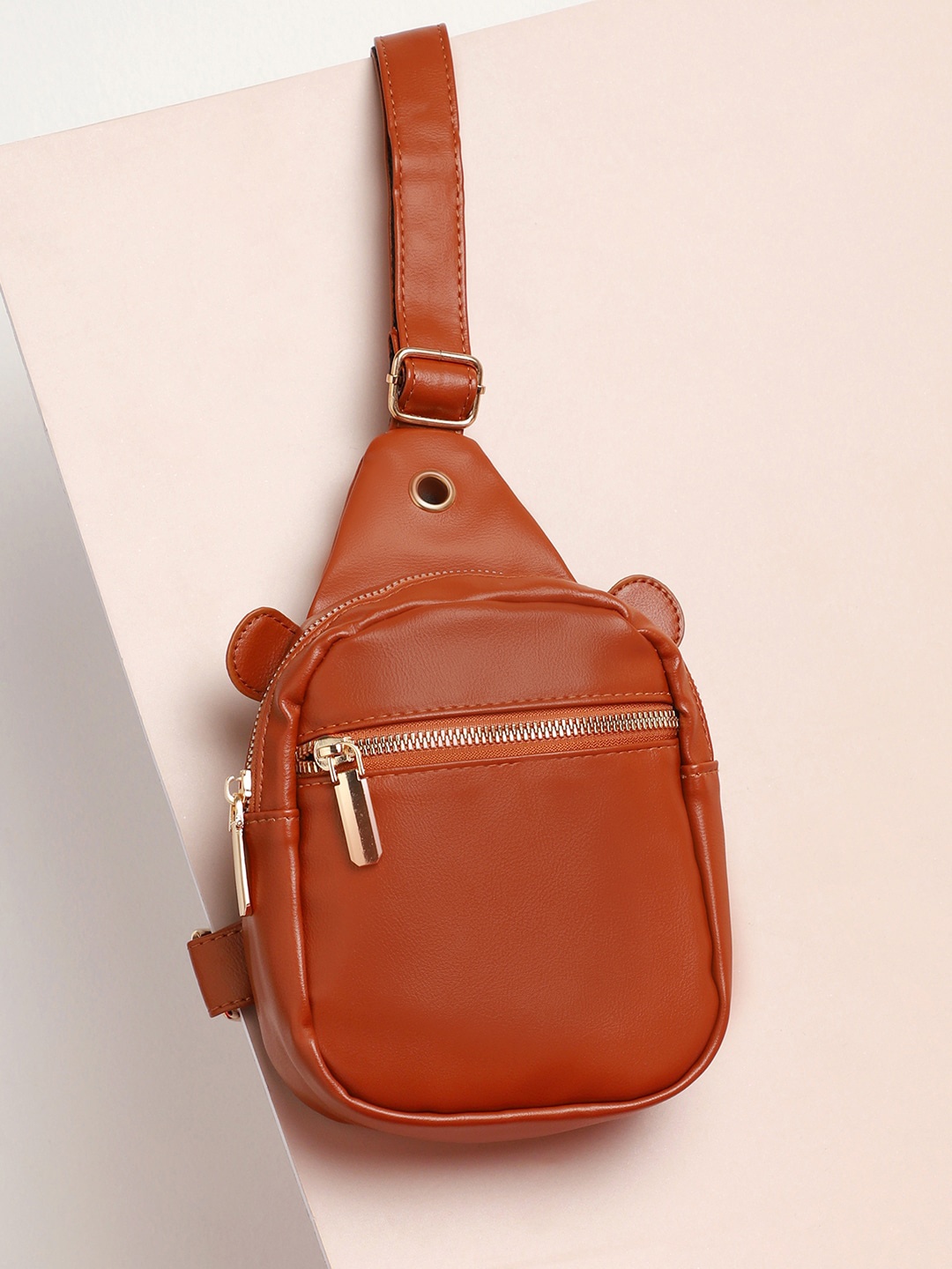 

HAUTE SAUCE by Campus Sutra Women Brown Solid Leather Waist Pouch