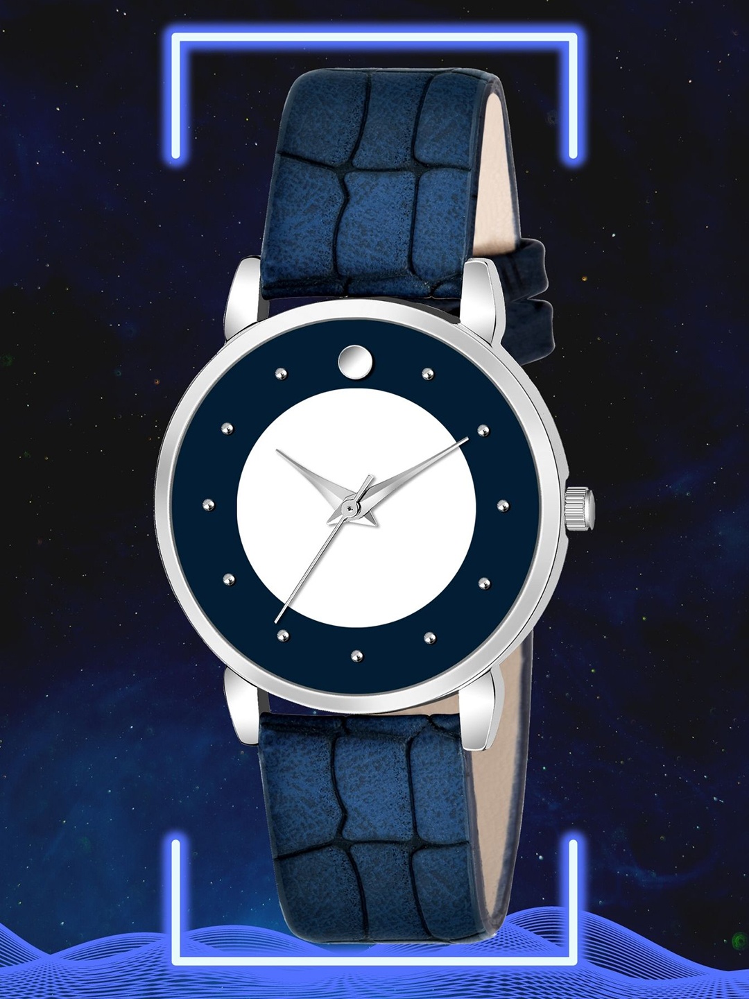 

Shocknshop Women White Patterned Dial & Blue Leather Wrap Around Straps Analogue Watch MT340, Teal