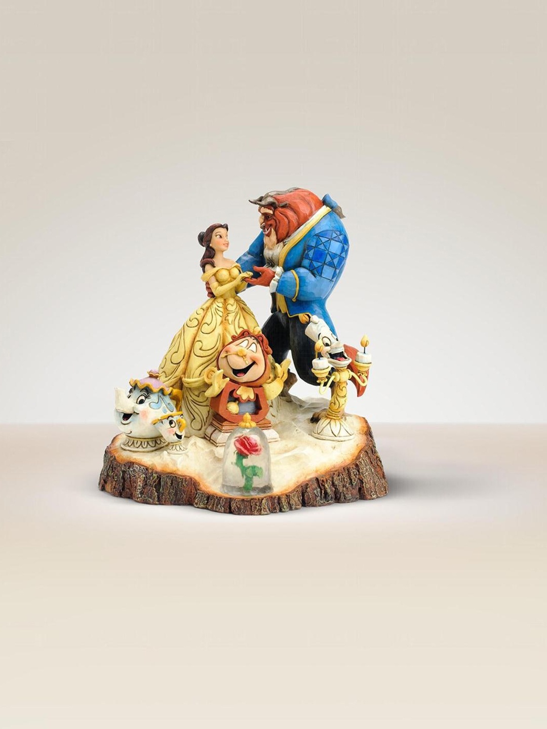 

Enesco Yellow & Blue Beauty & The Beast Carved By Heart Statue Showpiece