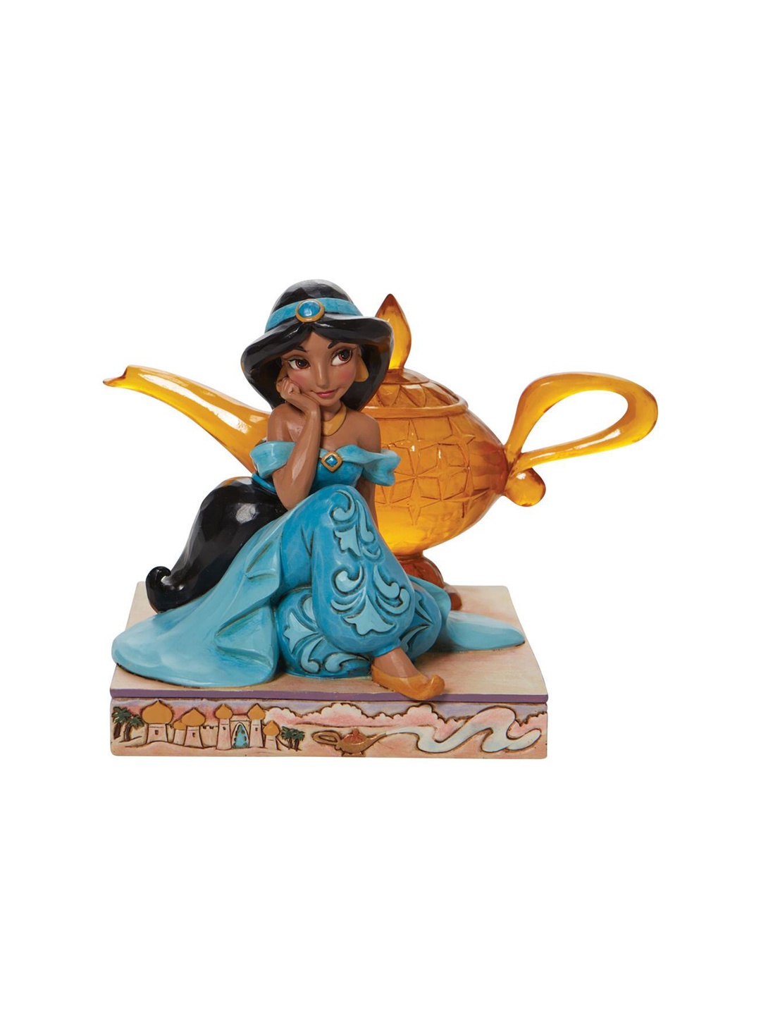 

Enesco Blue & Gold-Toned Jasmine & Genie Lamp Figure Showpiece