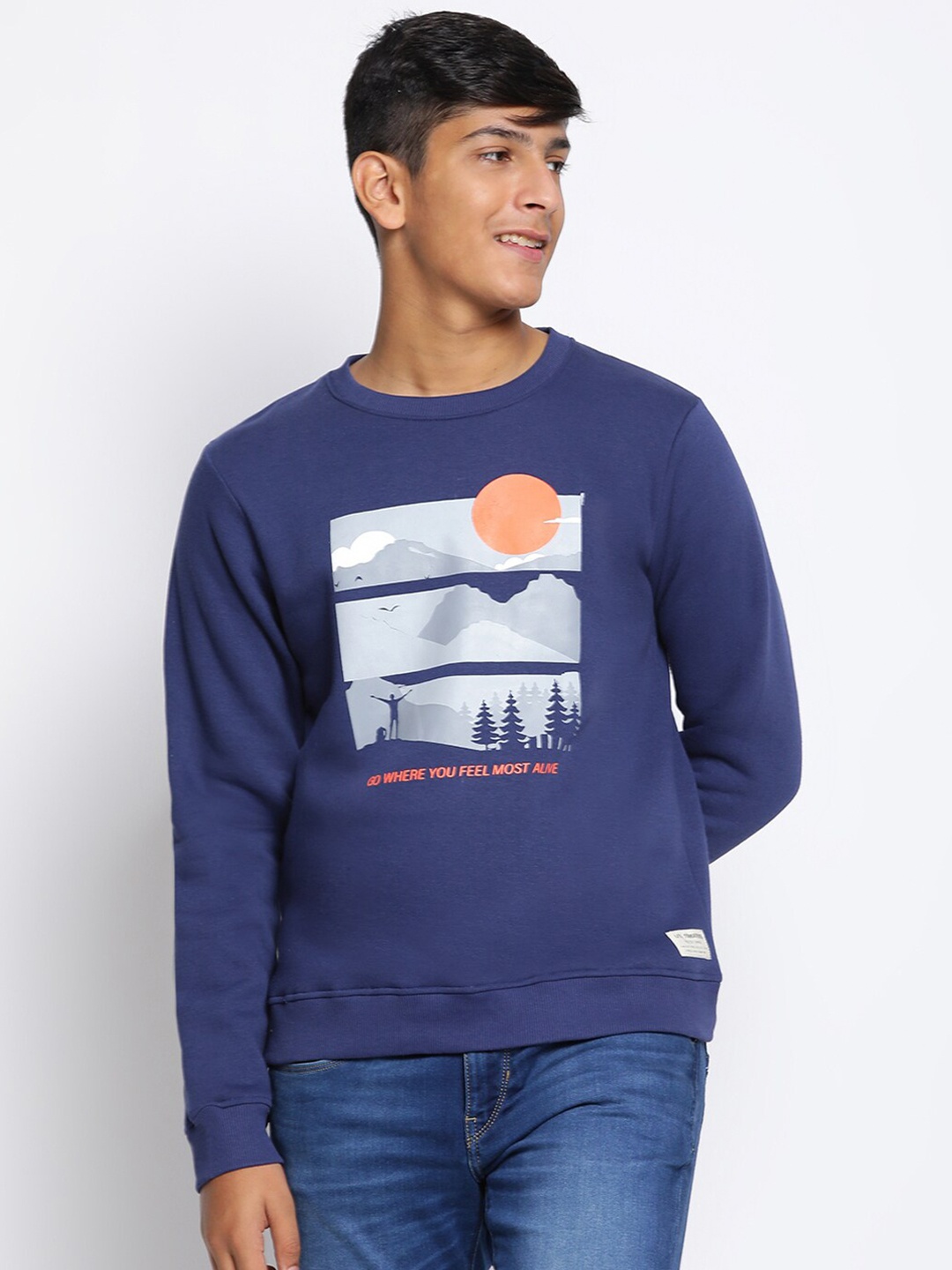 

Lil Tomatoes Boys Navy Blue Printed Sweatshirt