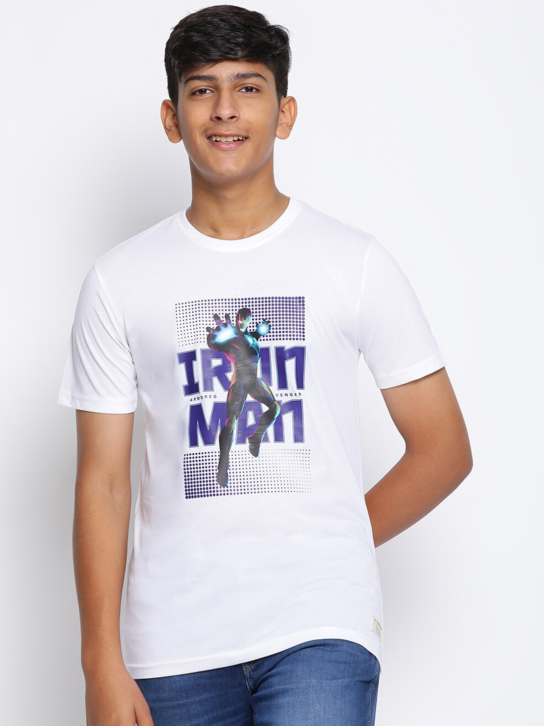 

Lil Tomatoes Boys White Iron Man Printed T-shirt