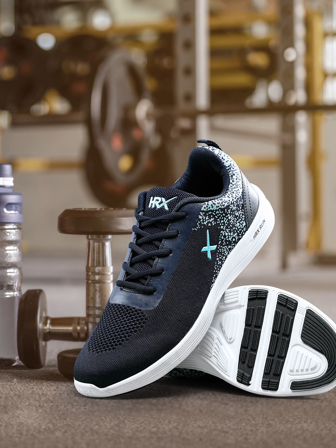 

HRX by Hrithik Roshan Men Navy Blue Woven Design Running Shoes