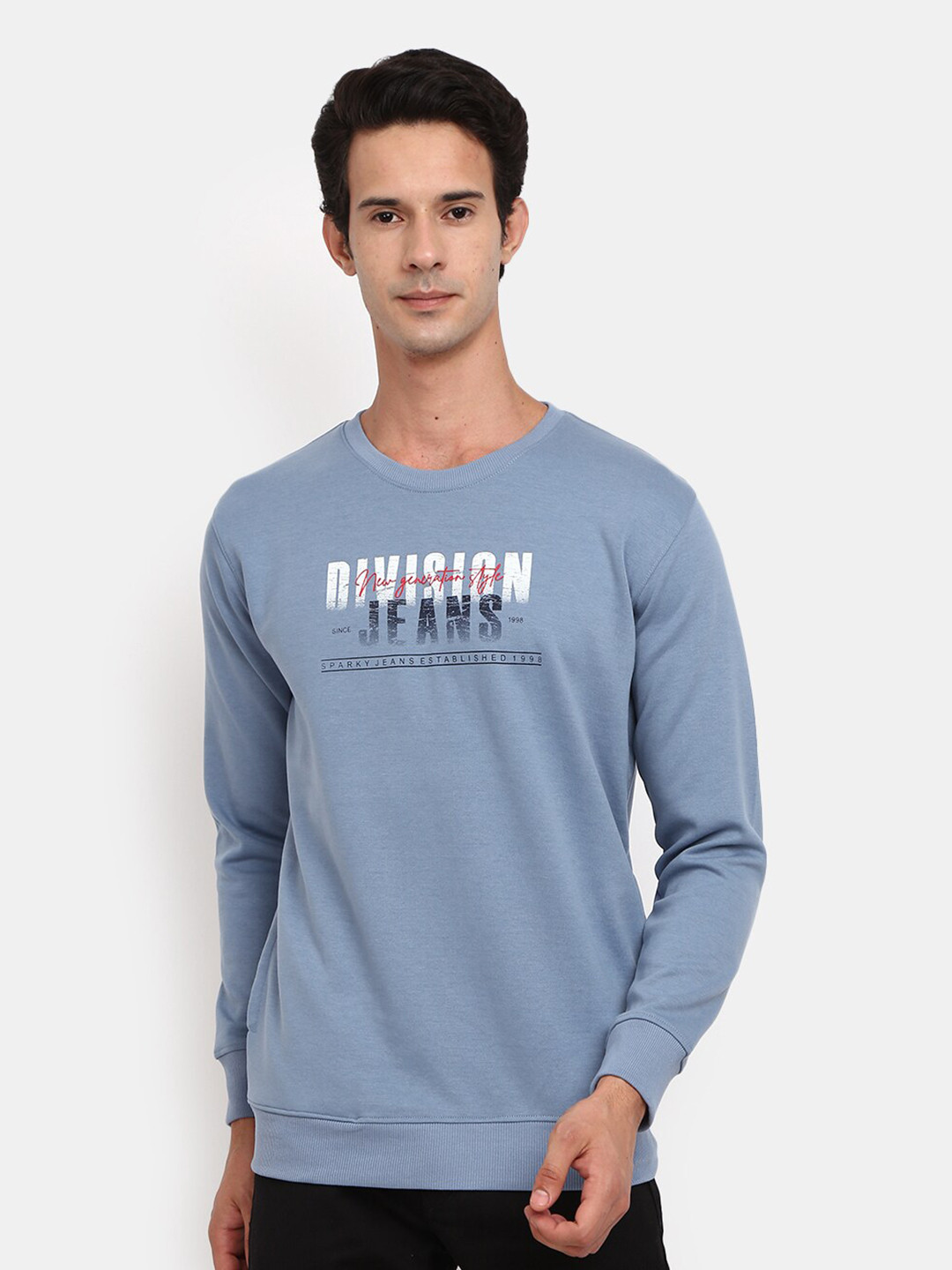

V-Mart Men Blue Typography Printed Fleece Sweatshirt