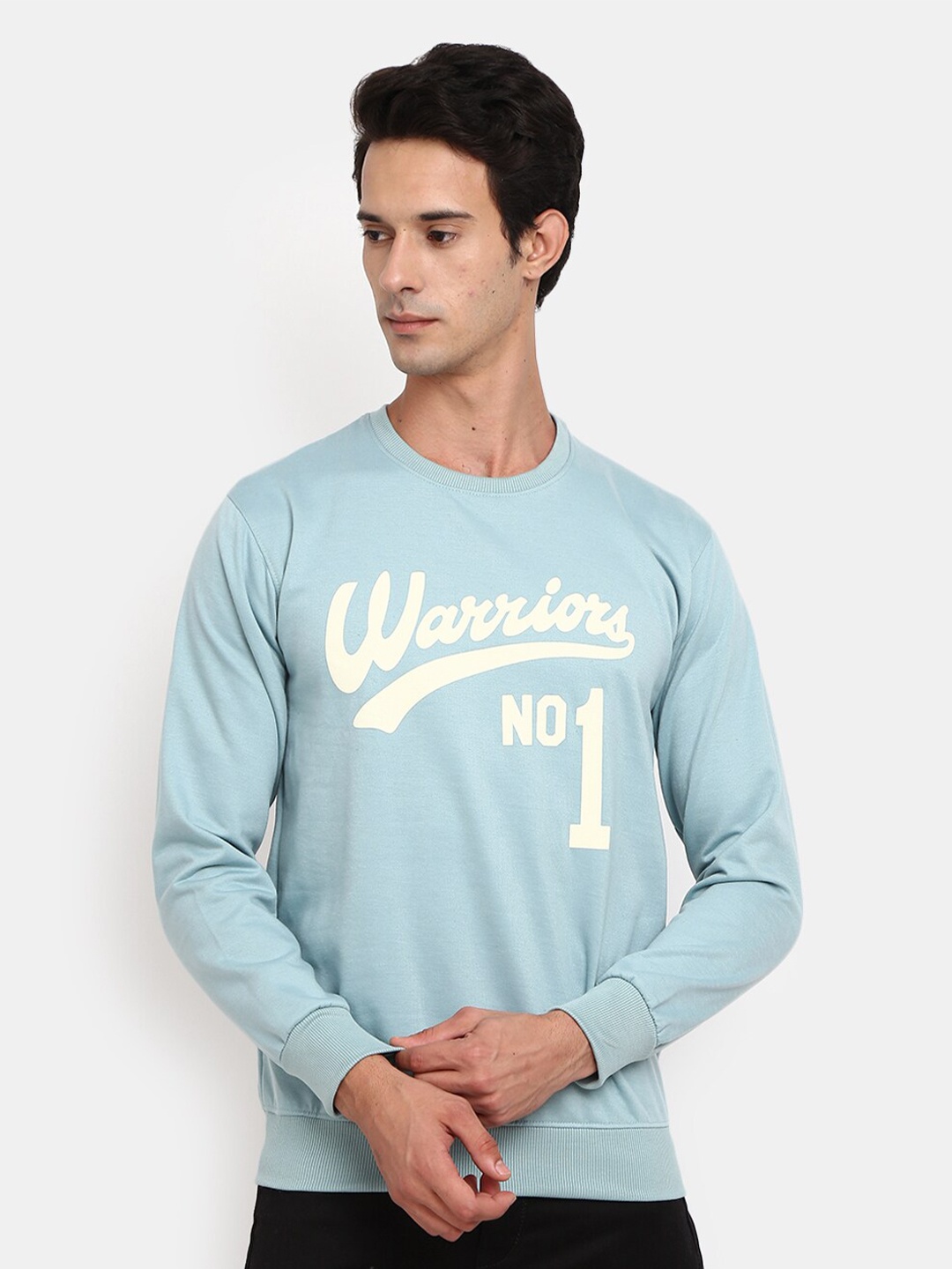 

V-Mart Men Blue & White Typography Printed Round Neck Sweatshirt