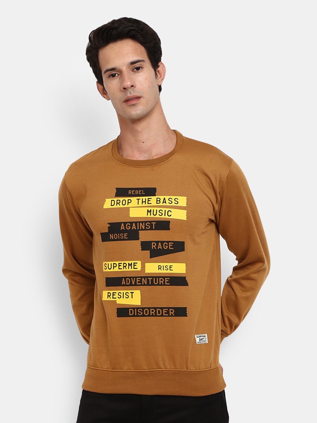 

V-Mart Men Brown Printed Sweatshirt