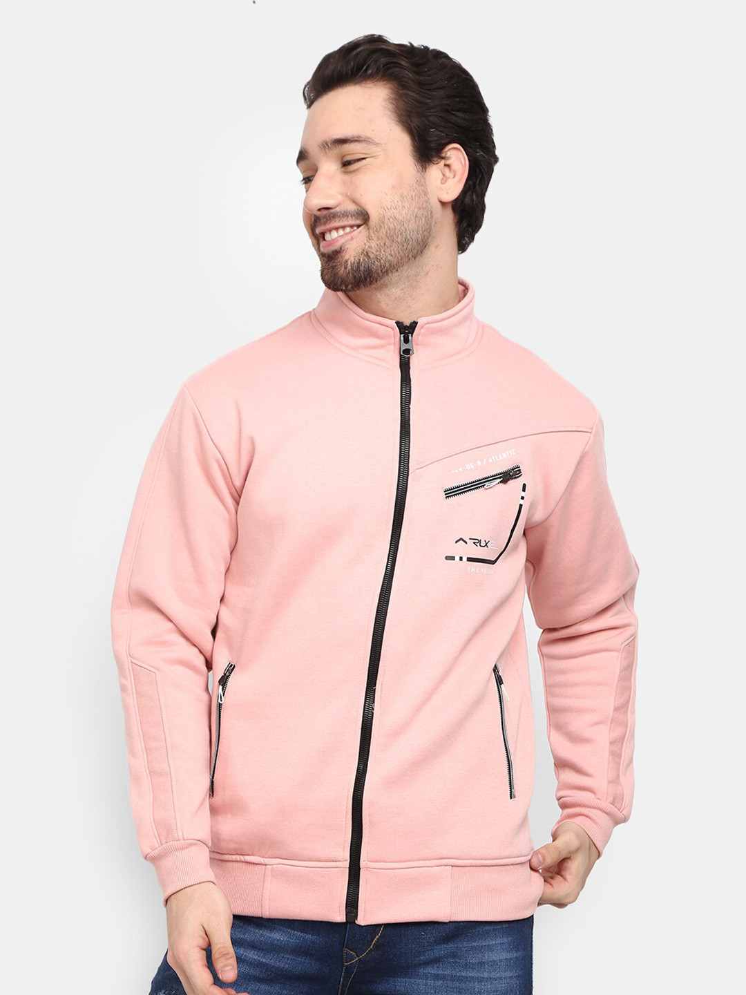

V-Mart Men Peach-Coloured Typography Printed Fleece Sweatshirt