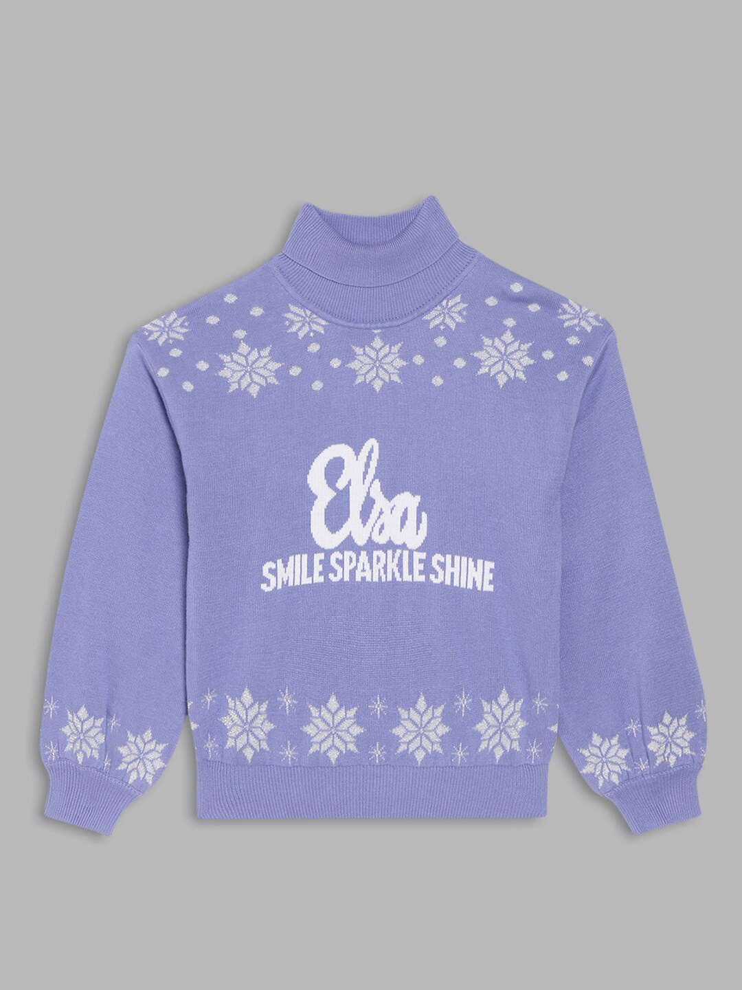 

Blue Giraffe Girls Purple & White Typography Printed Pullover