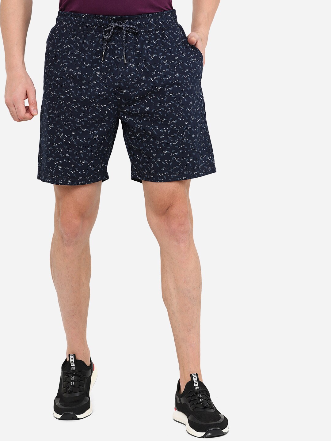 

JADE BLUE Men Blue Printed Cotton Shorts