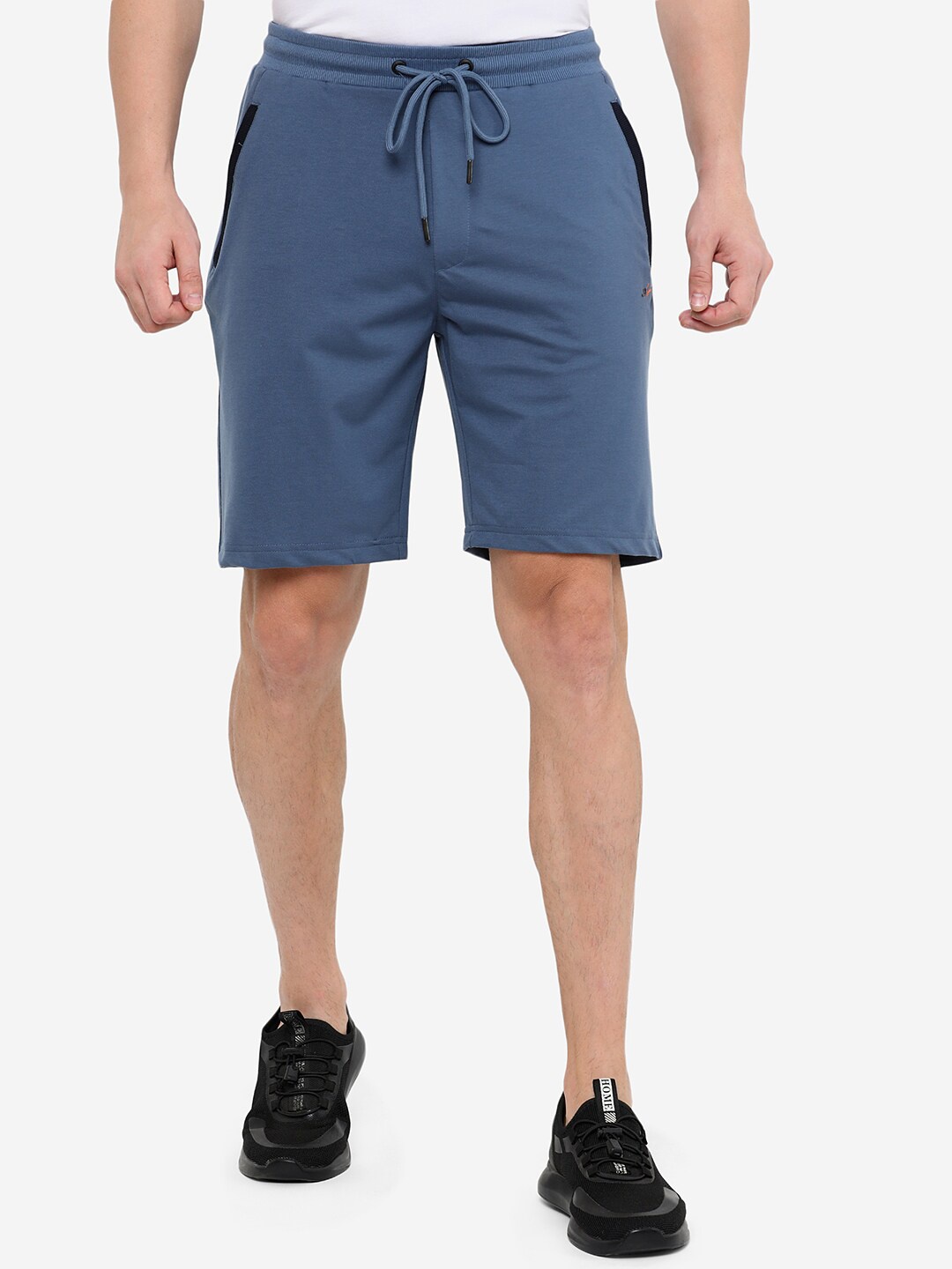

JADE BLUE Men Blue Cotton Training Sports Shorts