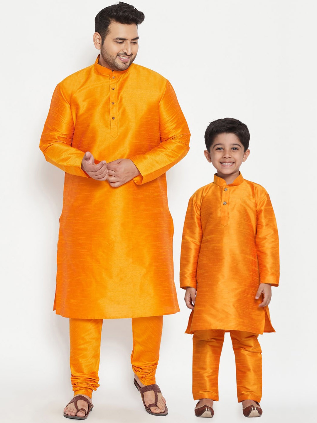 

VASTRAMAY Boys Orange Kurta with Pyjamas