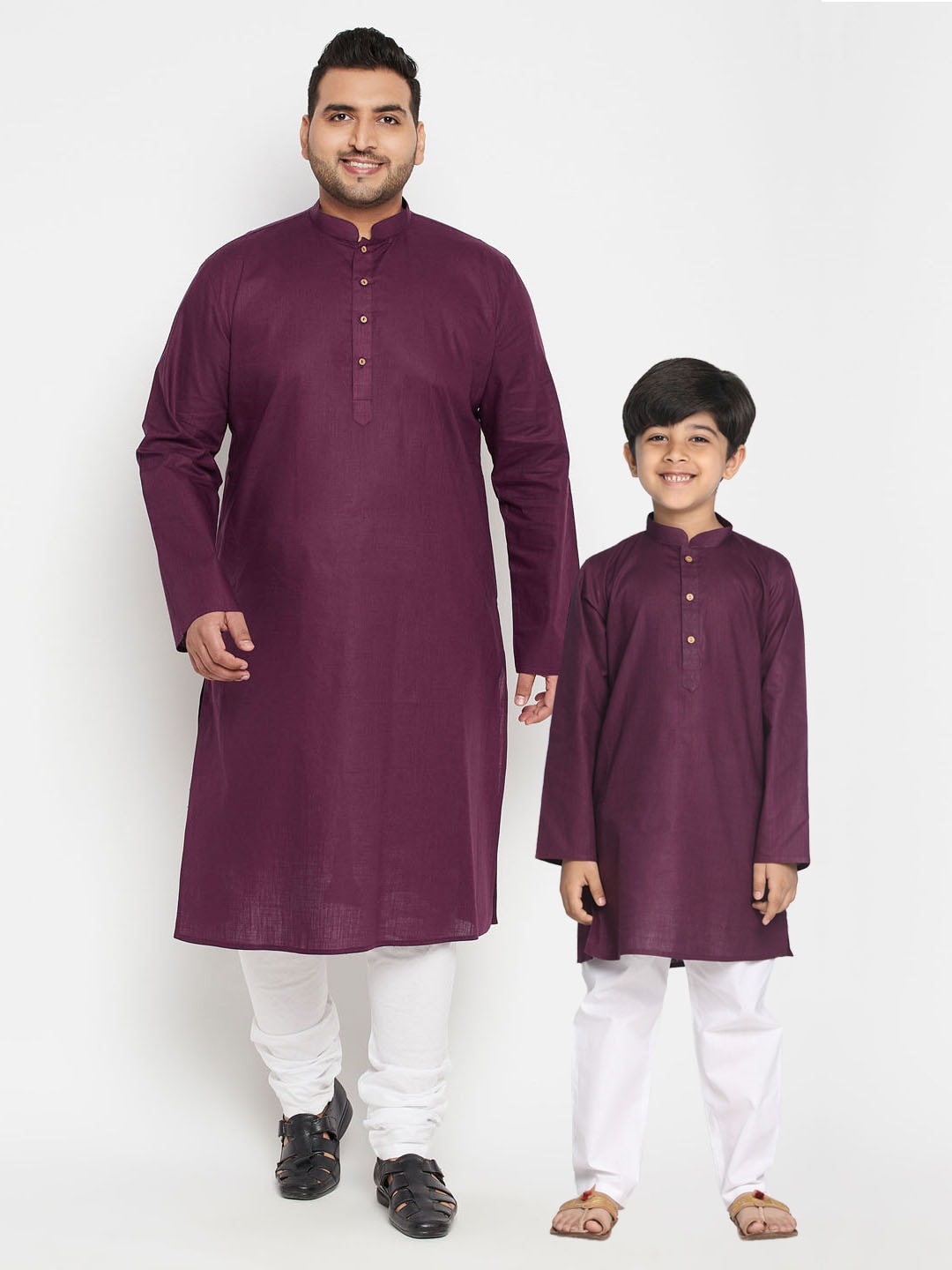 

VASTRAMAY Boys Purple Kurta with Pyjamas