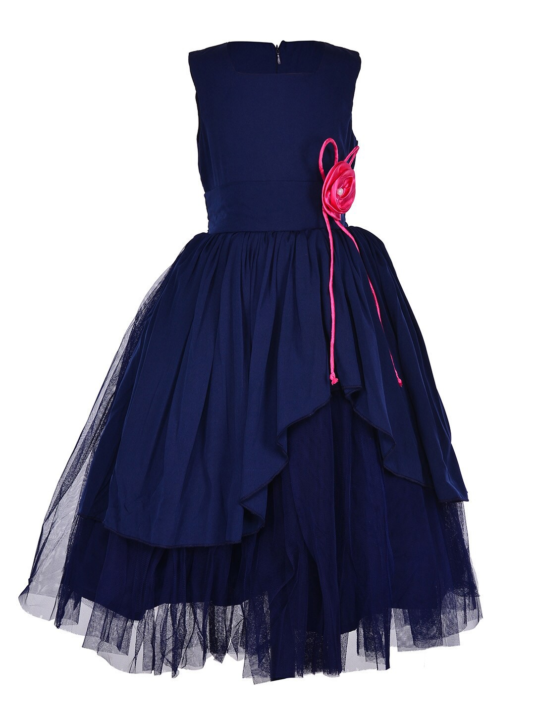 

Samsara Couture Navy Blue Net Maxi Dress