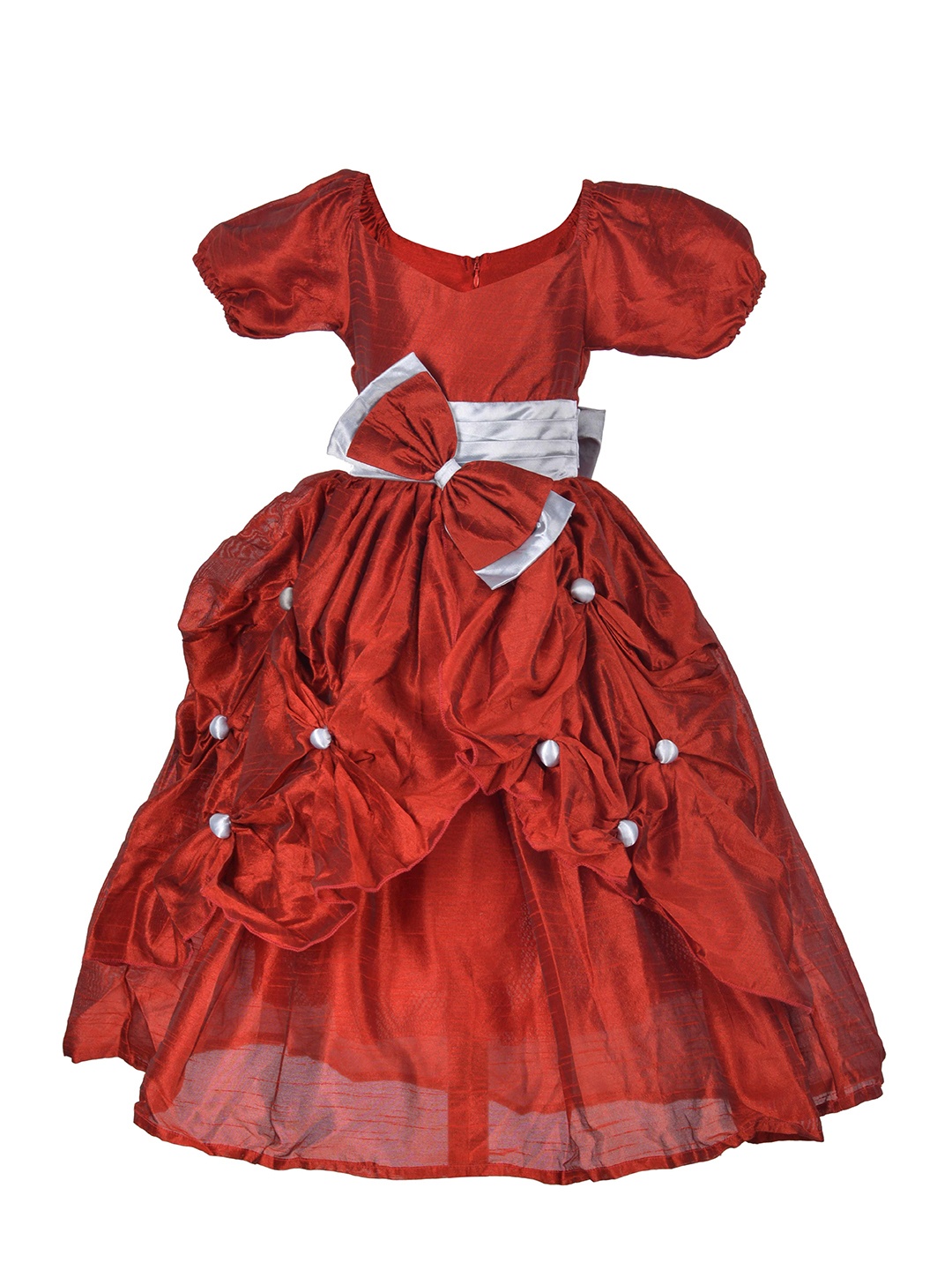 

Samsara Couture Red Embellished Satin Dress