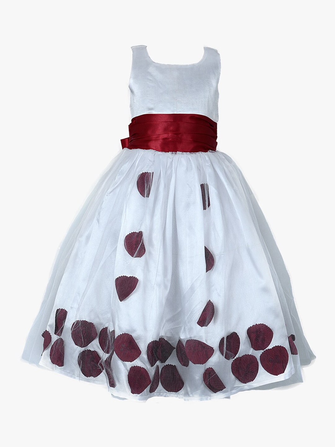 

Samsara Couture Girls White Floral Net Dress