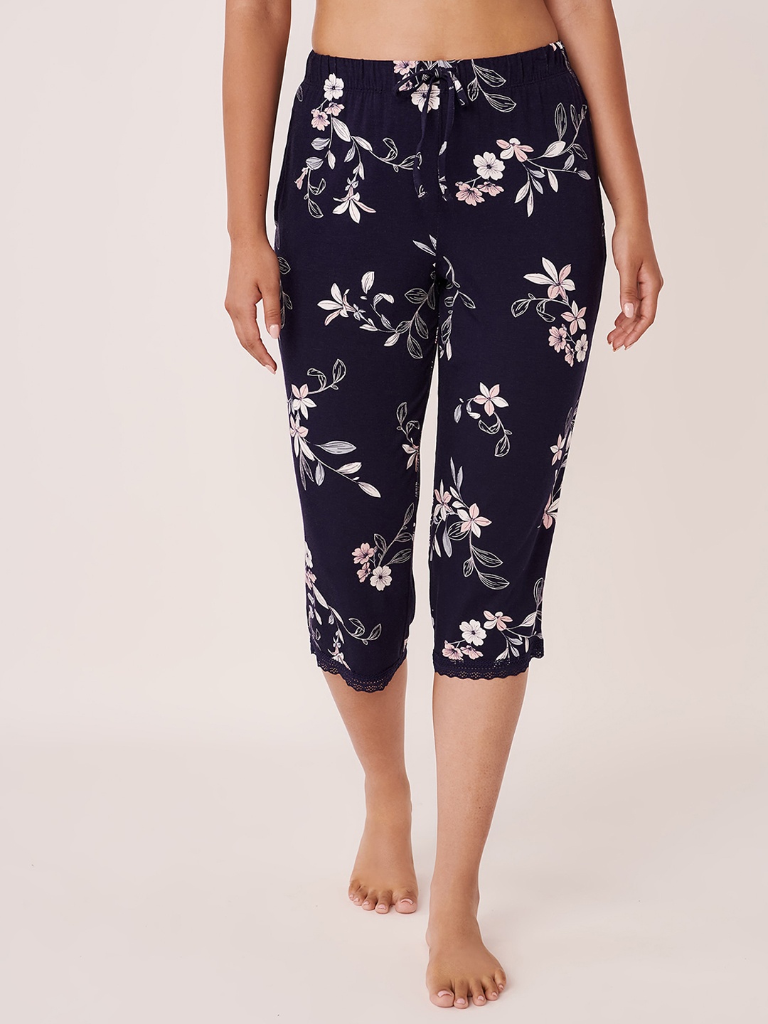 

La Vie en Rose Women Navy Blue Printed Lounge Pant