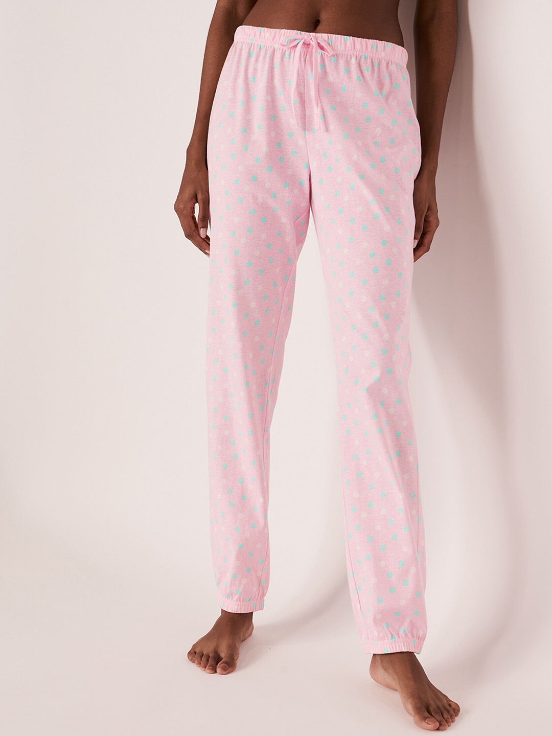 

La Vie en Rose Women Pink Printed Pure-Cotton Lounge Pants