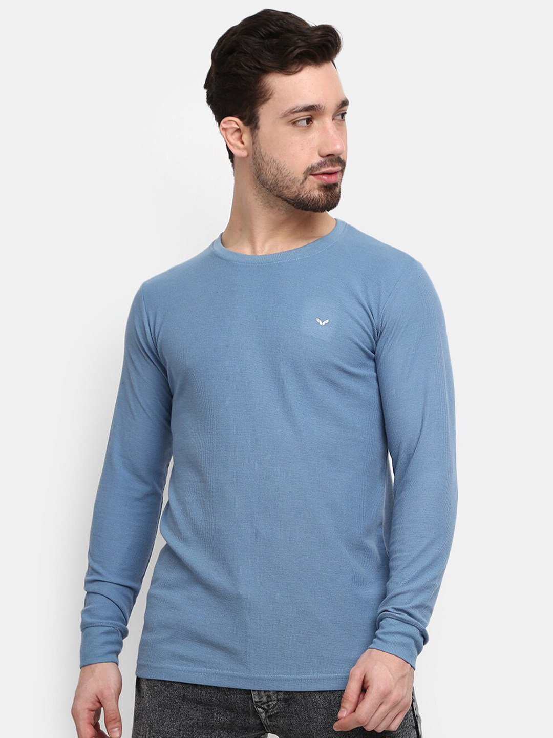 

V-Mart Men Blue Slim Fit Cotton T-shirt