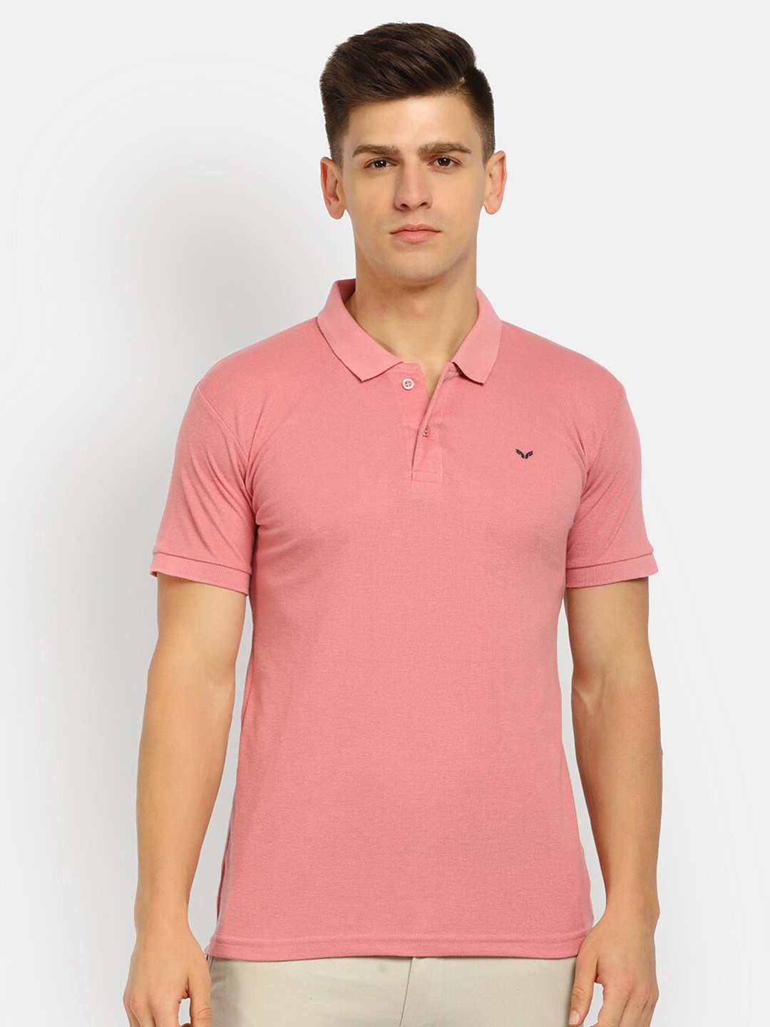 

V-Mart Men Pink Polo Collar T-shirt