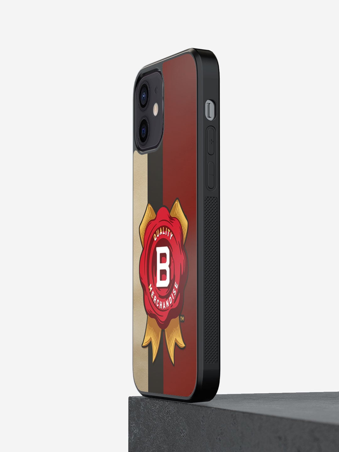 

macmerise Maroon & Black Printed Jim Beam Grunge Design iPhone 12 Bumper Phone Back Case
