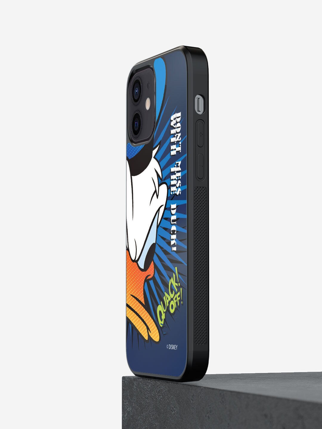 

macmerise Blue Printed Quack Off iPhone 12 Phone Back Case