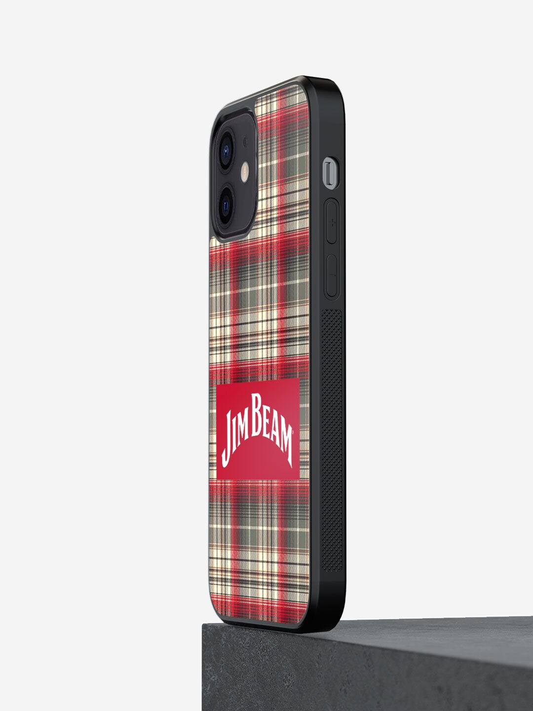 

macmerise Cream-Coloured & Red Jim Beam iPhone 12 Bumper Back Case