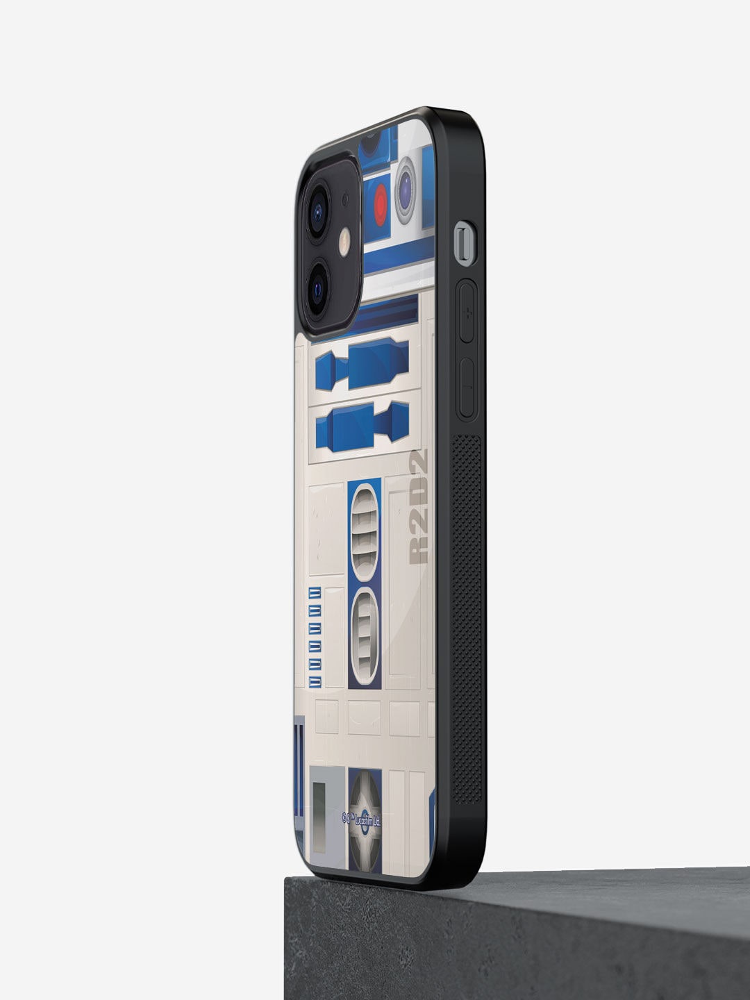 

macmerise Black & Cream Attire R2D2 Printed Apple iPhone 12 Bumper Phone Back Case