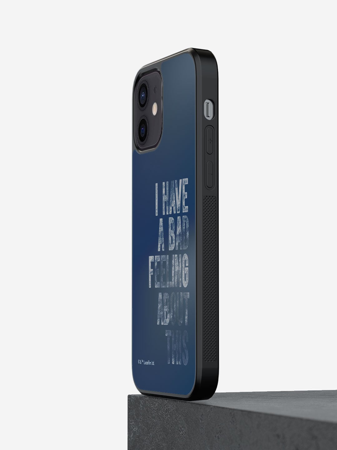 

macmerise Navy Blue Bad Feeling Design iPhone 12 Bumper Back Case