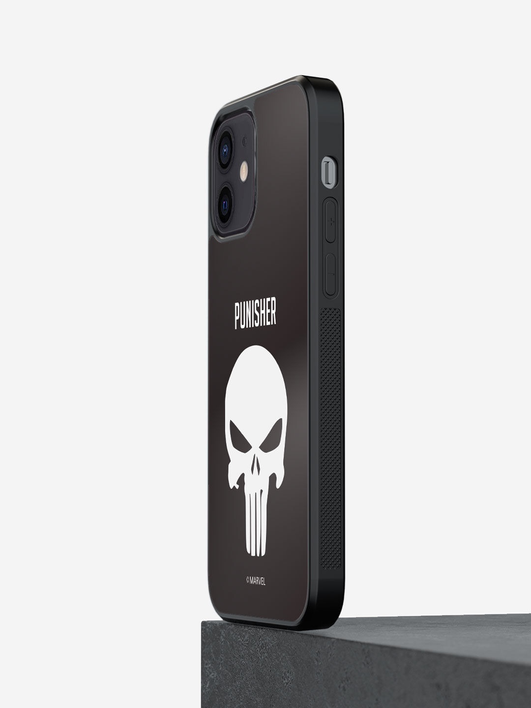 

macmerise Black Printed Punisher Symbol Design iPhone 12 Phone Back Case