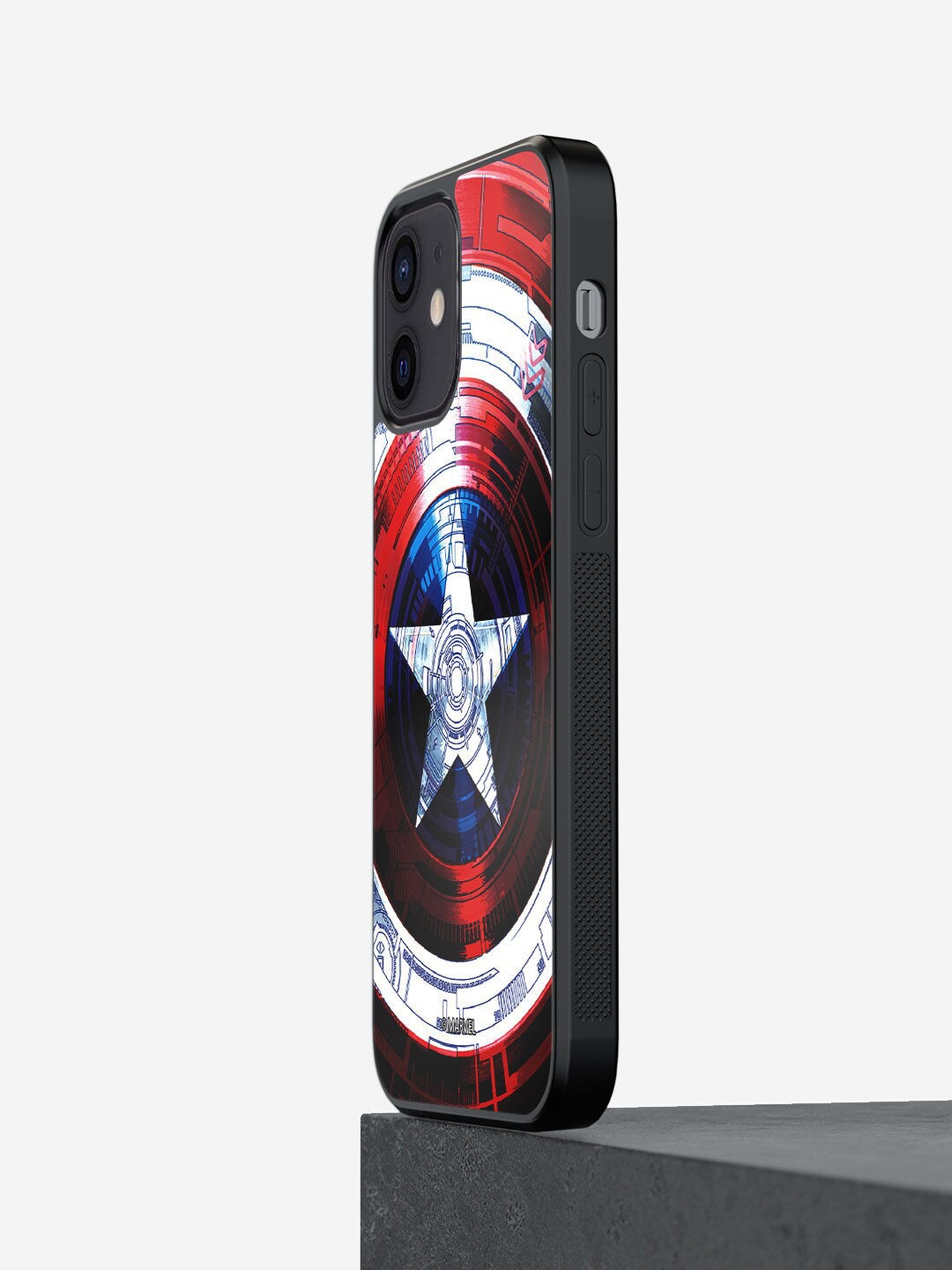 

macmerise Black Printed Captains Shield Decoded Design iPhone 12 Phone Back Case