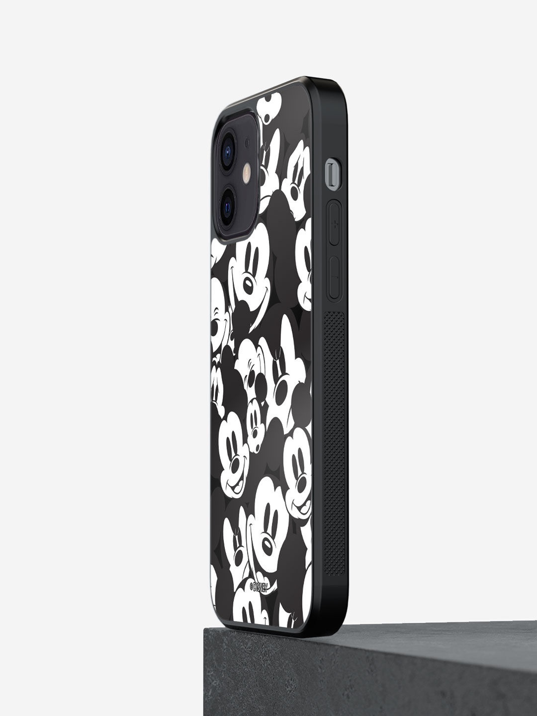 

macmerise Black & White Mickey Smileys Design iPhone 12 Bumper Back Case