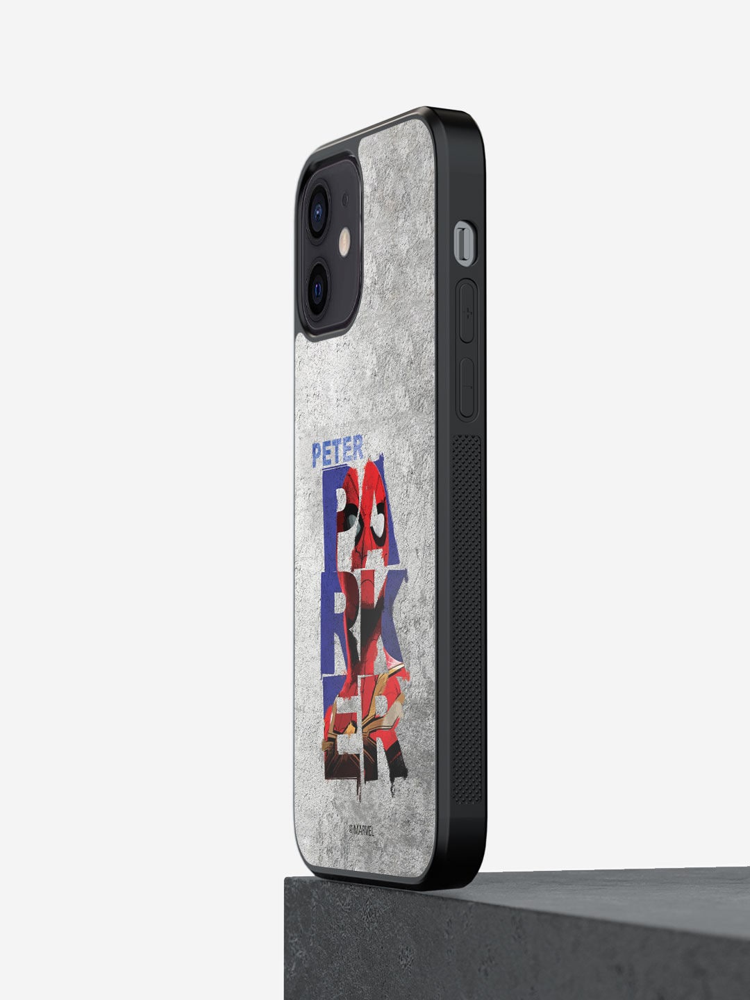 

macmerise Grey & Blue Printed Peter Parker Grunge iPhone 12 Phone Back Case
