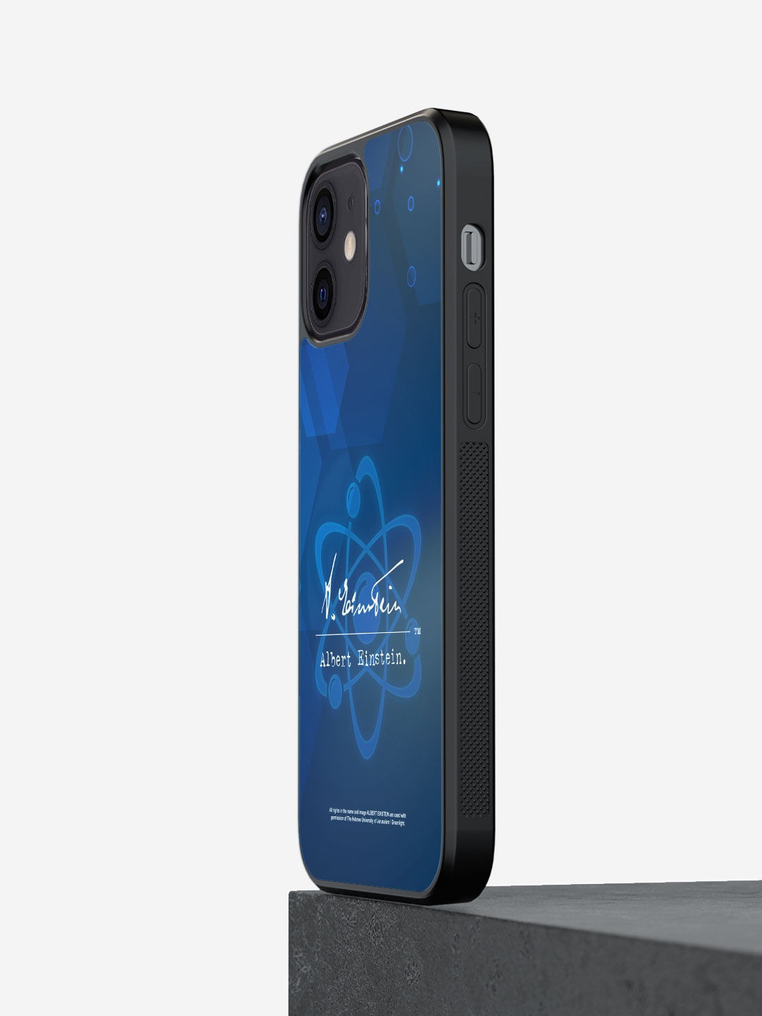 

macmerise Blue Printed Albert Einstein Atom Design iPhone 12 Phone Back Case