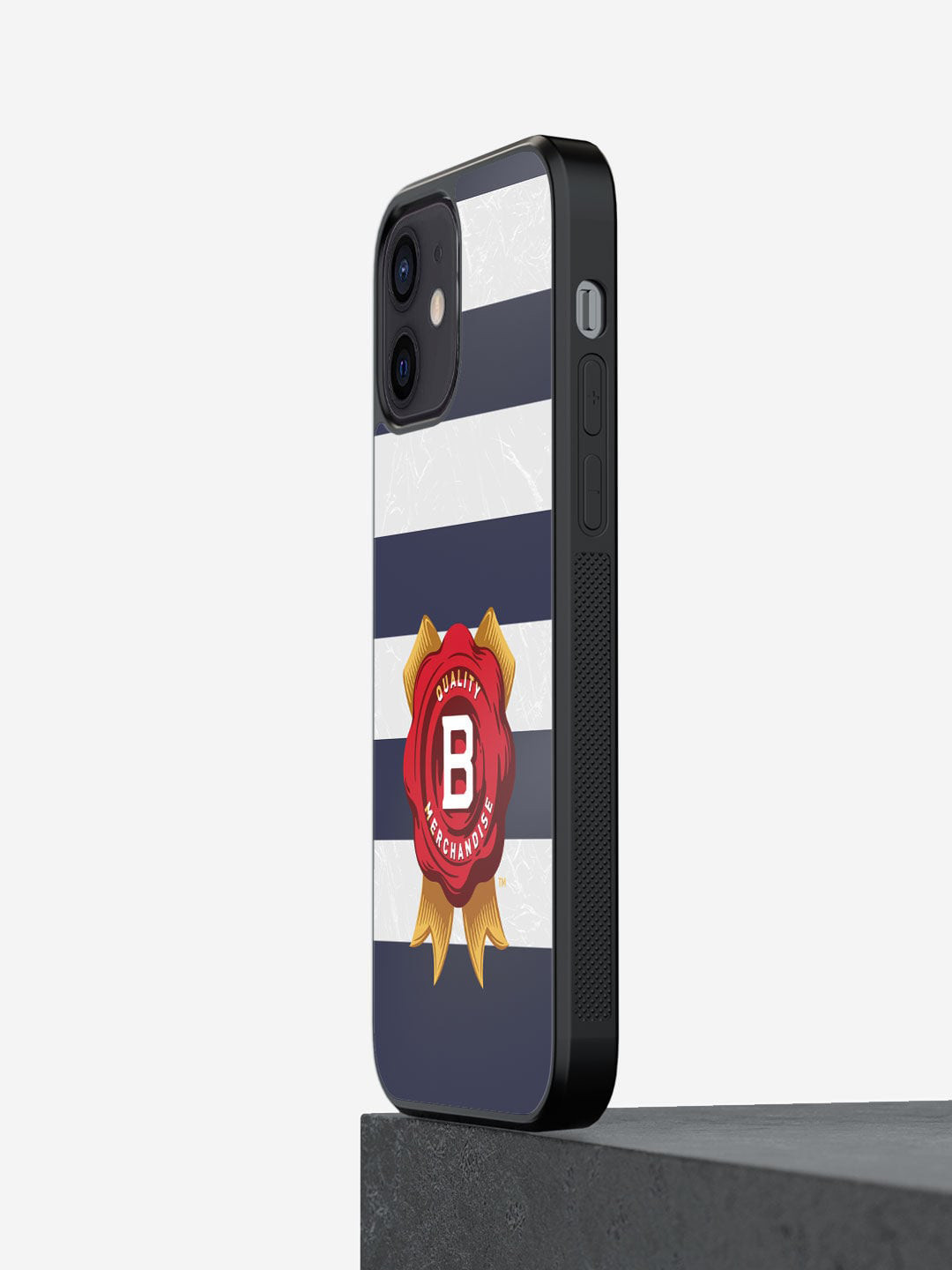 

macmerise Blue Printed Jim Beam Cabana Stripes iPhone 12 Phone Back Case