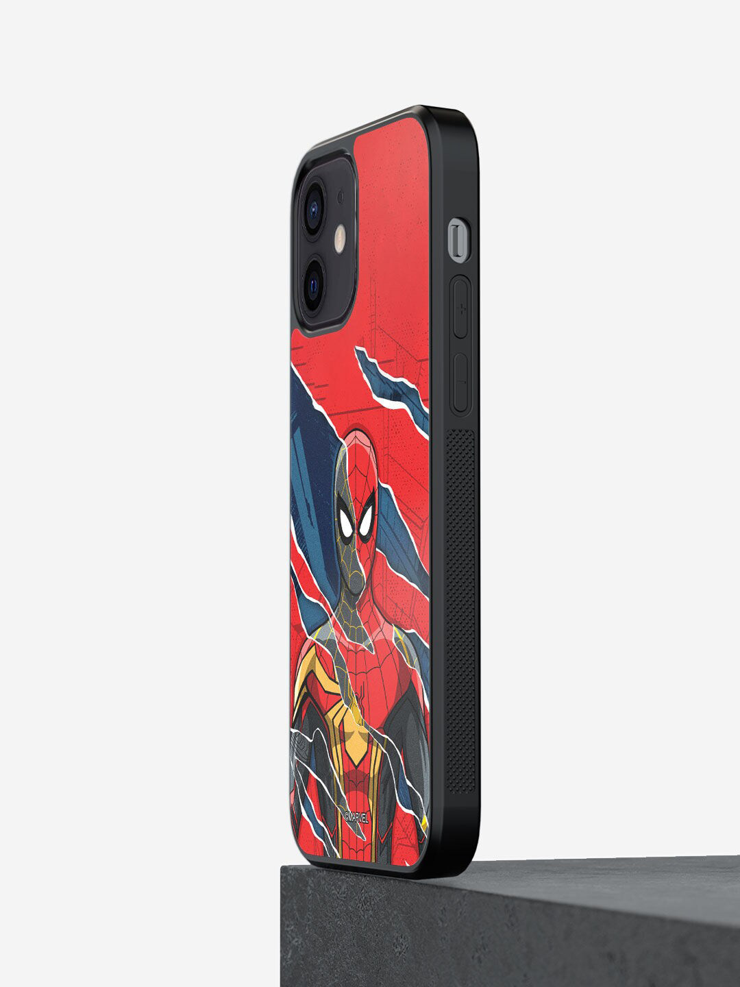 

macmerise Red Spidey Design iPhone 12 Bumper Phone Back Case