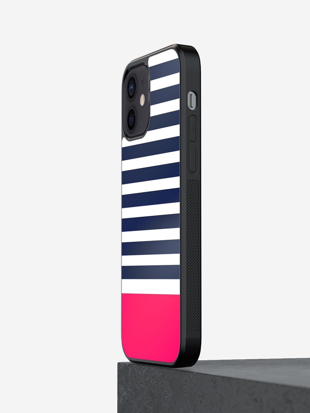 

macmerise Blue & Pink Printed Simply Stripes Design iPhone 12 Phone Back Case