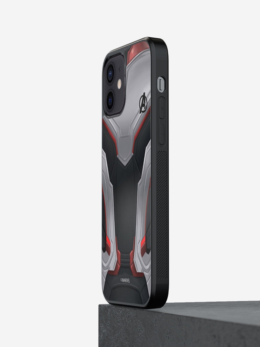 

macmerise Black & Grey Avengers Endgame Suit Design iPhone 12 Bumper Phone Back Case
