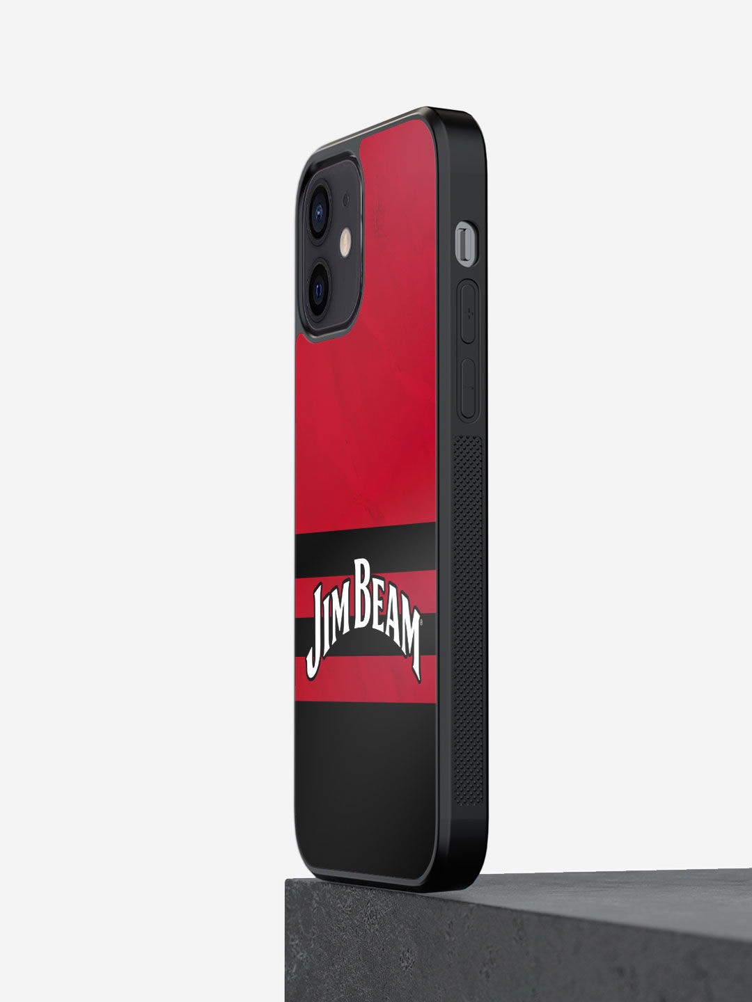 

macmerise Red & Black Printed iPhone 12 Bumper Phone Back Case
