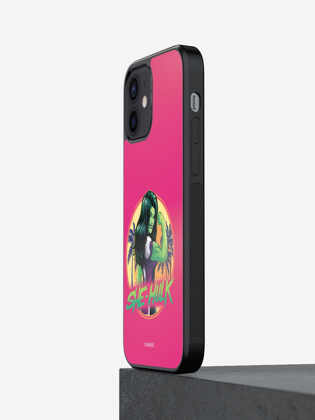 

macmerise Pink She Hulk Printed Apple iPhone 12 Bumper Phone Back Case